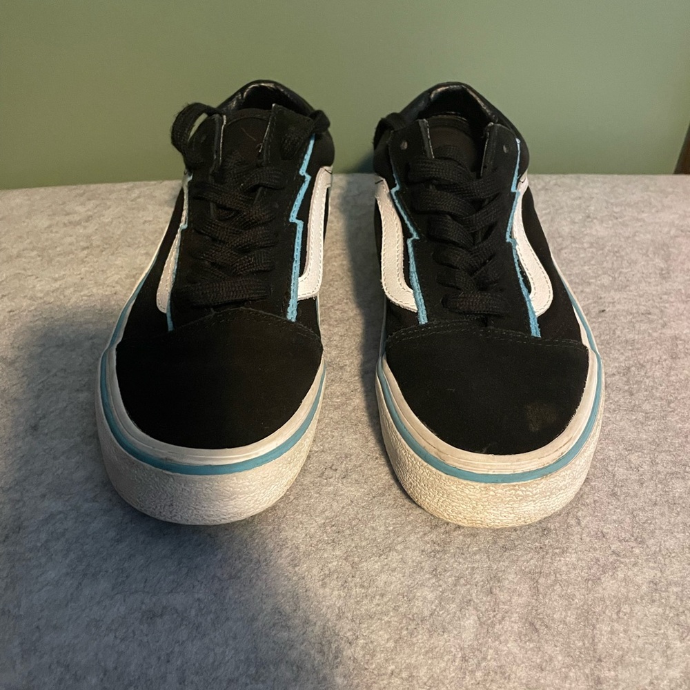 Black Sneakers with Teal Interior